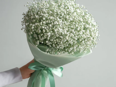 Монобукет из гипсофилы «Молочная вуаль»