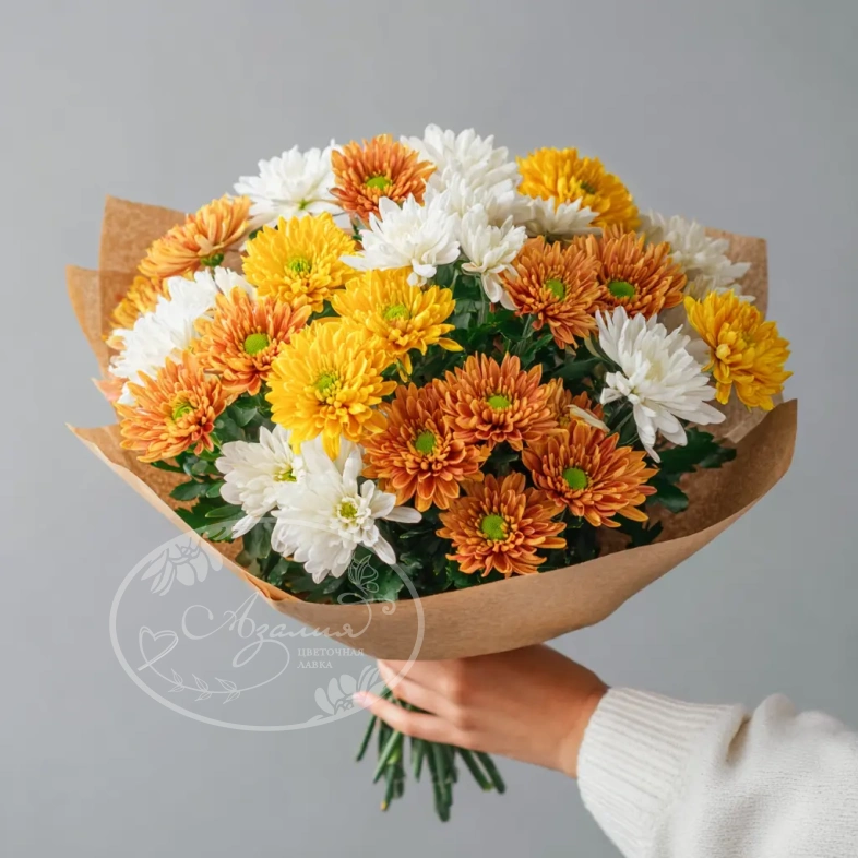 Монобукет из хризантем &laquo;Лесное золото&raquo;