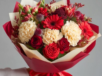 Букет с гвоздиками «Теплые объятия»