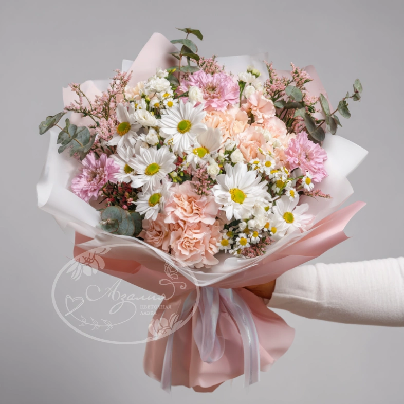 Букет с хризантемами &laquo;Полевое чудо&raquo;