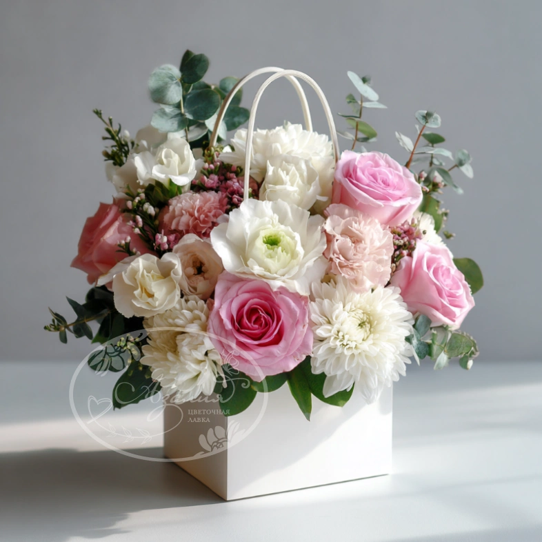 Композиция в сумочке &laquo;Нежность с собой&raquo;