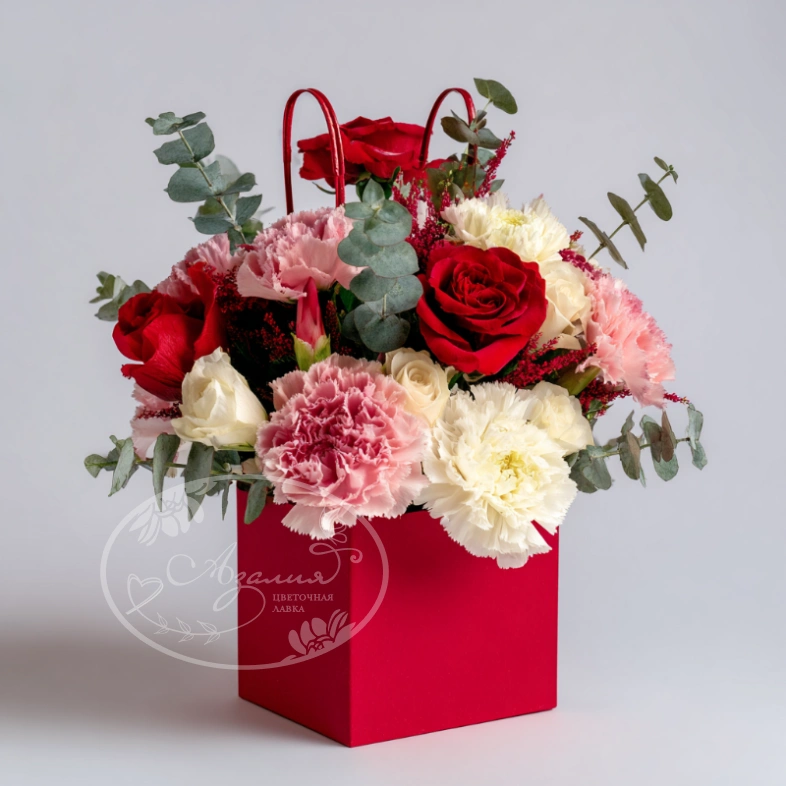 Композиция в сумочке &laquo;Цветы в ритме города&raquo;