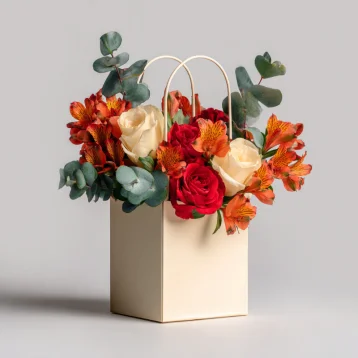 Композиция в сумочке «Городская флористика»