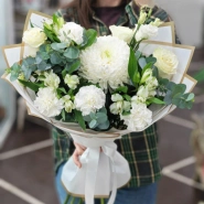 Букет с белыми диантусами &laquo;Белое платье&raquo; 0