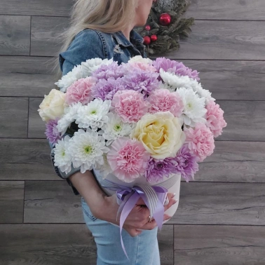 Композиция в коробке «Сладкая вата»