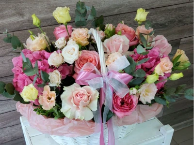 Цветы в корзине «Садовая феерия»