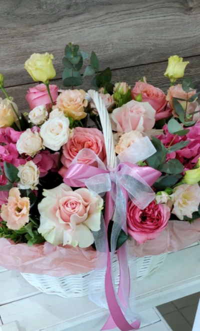 Цветы в корзине «Садовая феерия»