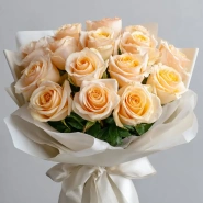 15 персиковых эквадорских роз 0
